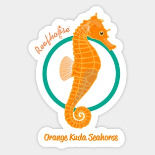 Orange Kuda Seahorse Sticker